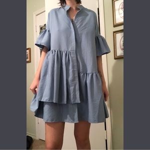 Asymmetrical Blue baby doll dress